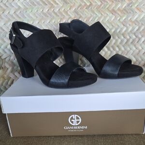 Giani Bernini Black Chunky Heeled Sandals